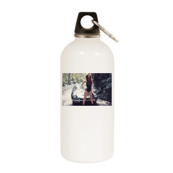 Cintia Dicker White Water Bottle With Carabiner