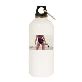 Cintia Dicker White Water Bottle With Carabiner