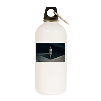 Cintia Dicker White Water Bottle With Carabiner