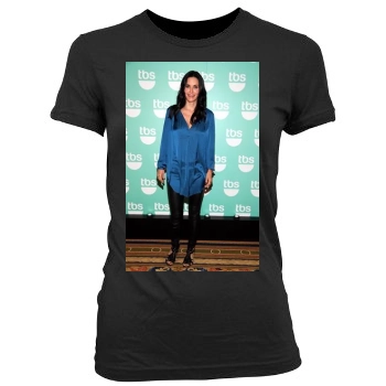 Courteney Cox Women's Junior Cut Crewneck T-Shirt