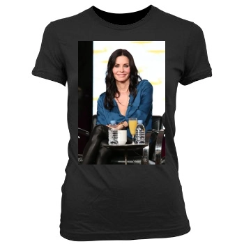 Courteney Cox Women's Junior Cut Crewneck T-Shirt