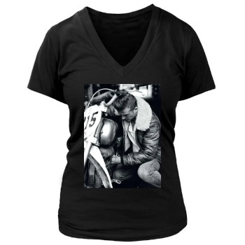 David Beckham Women's Deep V-Neck TShirt