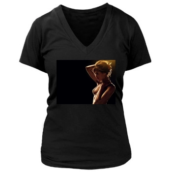 Eva Mendes Women's Deep V-Neck TShirt