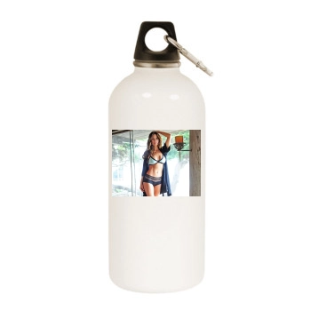 Brooke Burke White Water Bottle With Carabiner