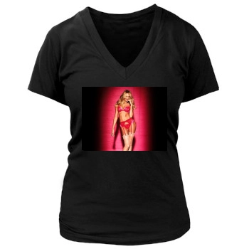 Candice Swanepoel Women's Deep V-Neck TShirt