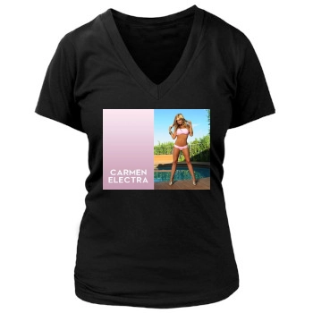 Carmen Electra Women's Deep V-Neck TShirt