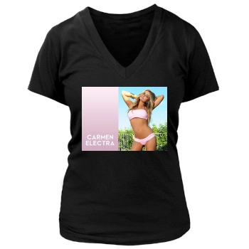 Carmen Electra Women's Deep V-Neck TShirt