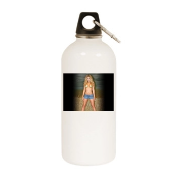 Carmen Electra White Water Bottle With Carabiner