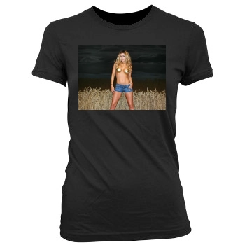 Carmen Electra Women's Junior Cut Crewneck T-Shirt