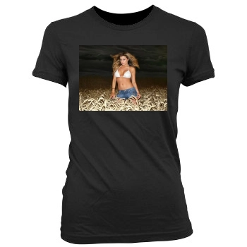 Carmen Electra Women's Junior Cut Crewneck T-Shirt