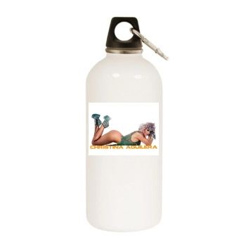 Christina Aguilera White Water Bottle With Carabiner