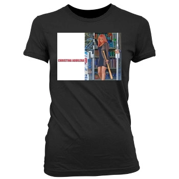 Christina Aguilera Women's Junior Cut Crewneck T-Shirt