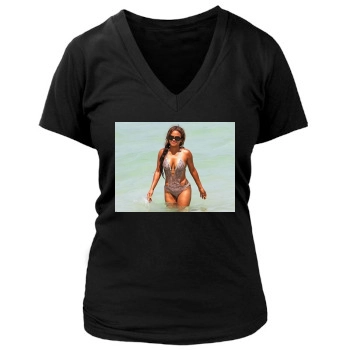 Christina Milian Women's Deep V-Neck TShirt