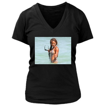 Christina Milian Women's Deep V-Neck TShirt