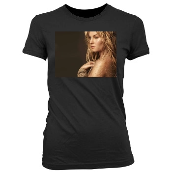 Elisha Cuthbert Women's Junior Cut Crewneck T-Shirt