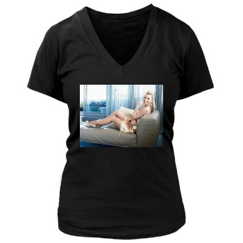 Jaime Pressly Women's Deep V-Neck TShirt