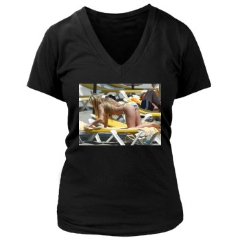 Jennifer Ellison Women's Deep V-Neck TShirt