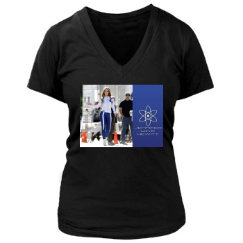 Jennifer Love Hewitt Women's Deep V-Neck TShirt