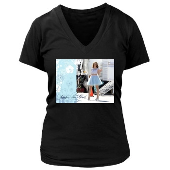 Jennifer Love Hewitt Women's Deep V-Neck TShirt