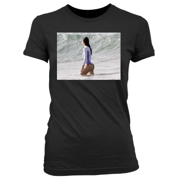 Jessica Biel Women's Junior Cut Crewneck T-Shirt