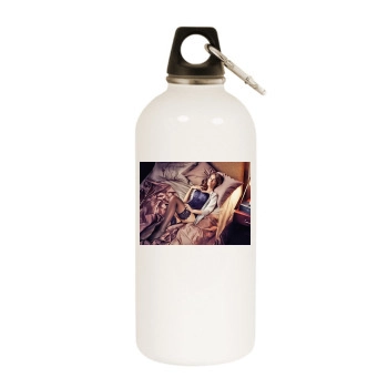 Megan Fox White Water Bottle With Carabiner