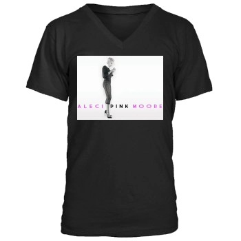 Pink Men's V-Neck T-Shirt