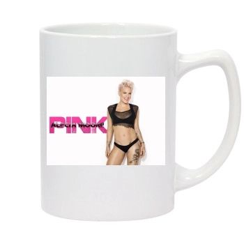 Pink 14oz White Statesman Mug