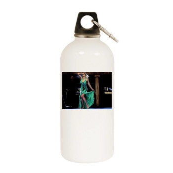 Traci Bingham White Water Bottle With Carabiner