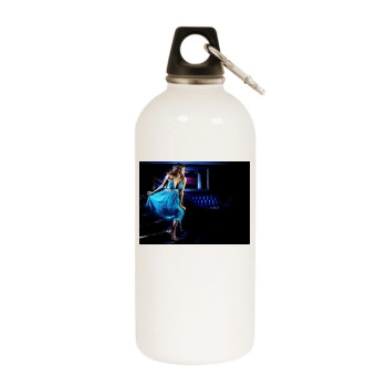 Traci Bingham White Water Bottle With Carabiner