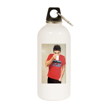 Robbie Williams White Water Bottle With Carabiner