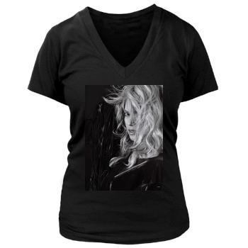 Shakira Women's Deep V-Neck TShirt