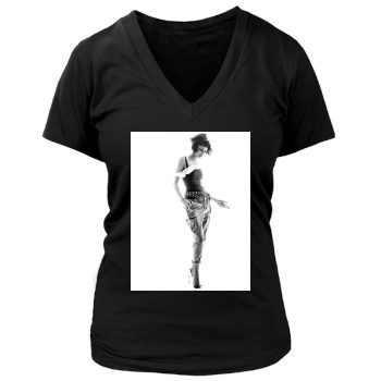 Edita Vilkeviciute Women's Deep V-Neck TShirt