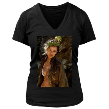 Edita Vilkeviciute Women's Deep V-Neck TShirt