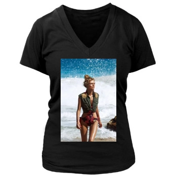 Edita Vilkeviciute Women's Deep V-Neck TShirt