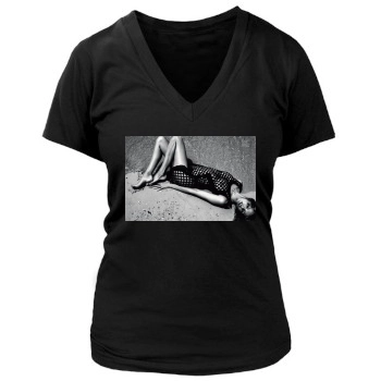 Edita Vilkeviciute Women's Deep V-Neck TShirt