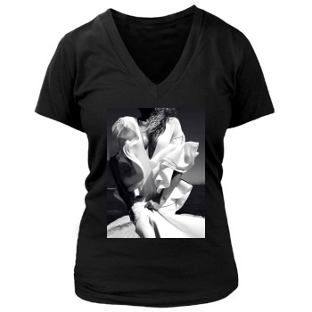 Edita Vilkeviciute Women's Deep V-Neck TShirt