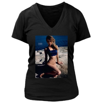 Edita Vilkeviciute Women's Deep V-Neck TShirt