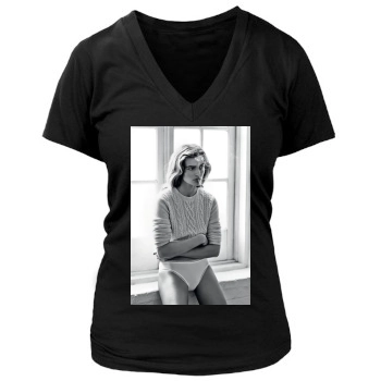 Edita Vilkeviciute Women's Deep V-Neck TShirt