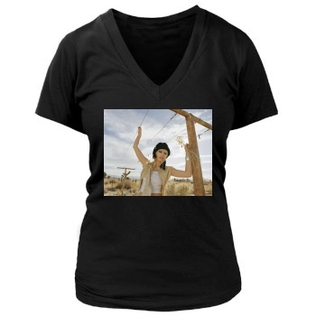 Elisha Cuthbert Women's Deep V-Neck TShirt