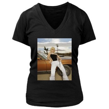 Elisha Cuthbert Women's Deep V-Neck TShirt