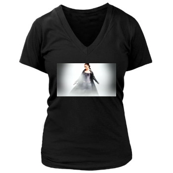 Eliza Dushku Women's Deep V-Neck TShirt