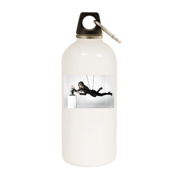 Elizabeth Hurley White Water Bottle With Carabiner