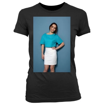 Emilia Clarke Women's Junior Cut Crewneck T-Shirt