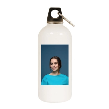 Emilia Clarke White Water Bottle With Carabiner