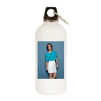 Emilia Clarke White Water Bottle With Carabiner