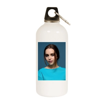 Emilia Clarke White Water Bottle With Carabiner