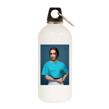 Emilia Clarke White Water Bottle With Carabiner