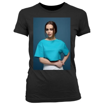 Emilia Clarke Women's Junior Cut Crewneck T-Shirt