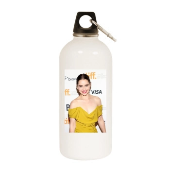 Emilia Clarke White Water Bottle With Carabiner