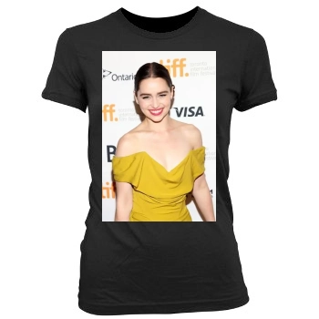 Emilia Clarke Women's Junior Cut Crewneck T-Shirt